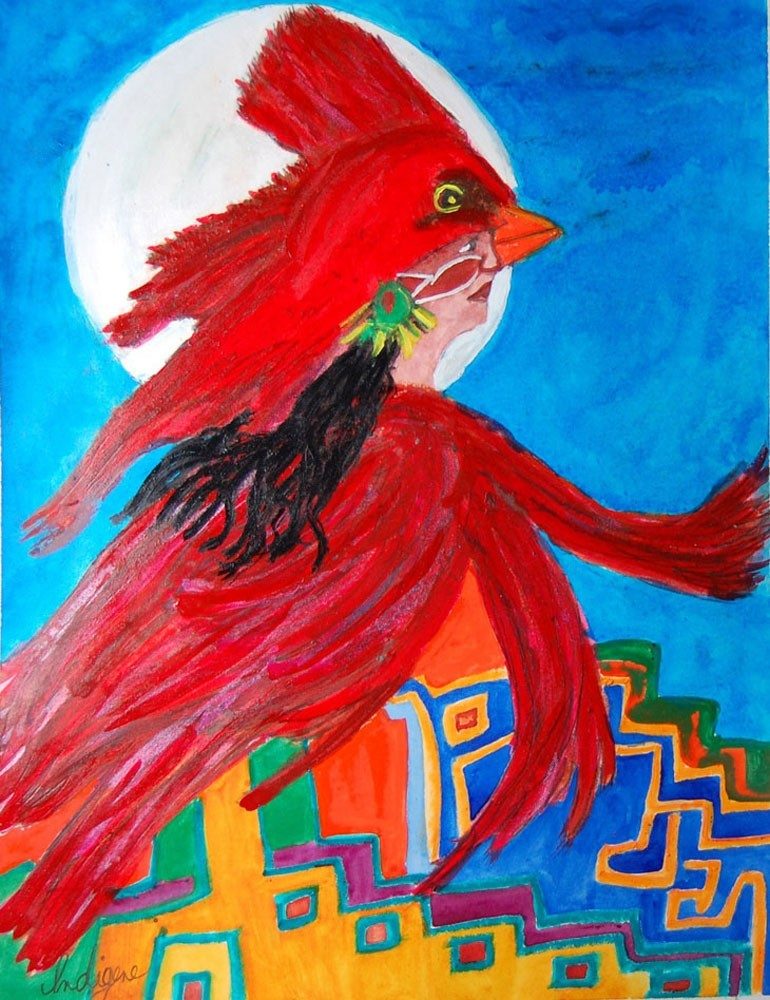 Cardinal Bird Goddess